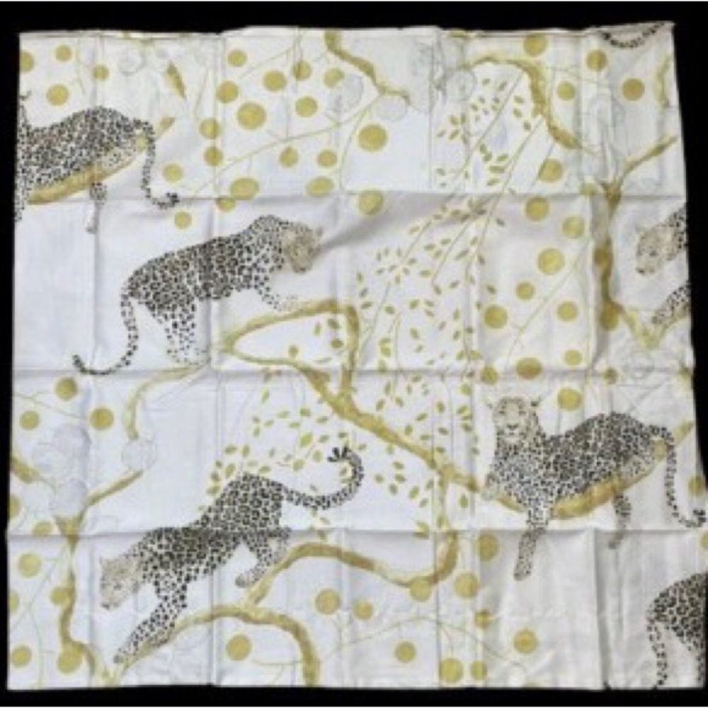 Williams Sonoma Leopard Print Euro Sham - Ivory and Gold 26” x 26”